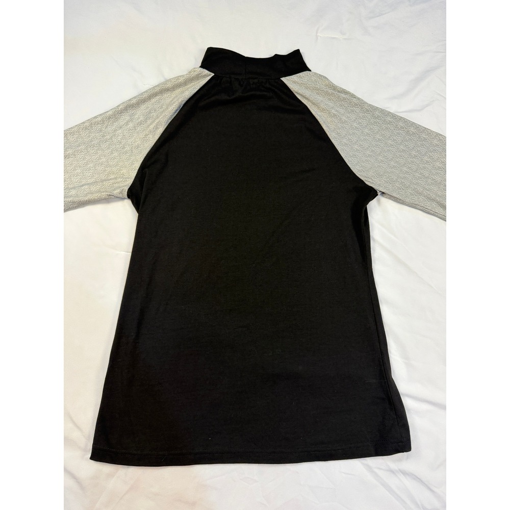 Misslook Harley‎ Davidson Graphic Raglan Long Sleeve Mock Neck Top Black Grey M - Picture 6 of 6